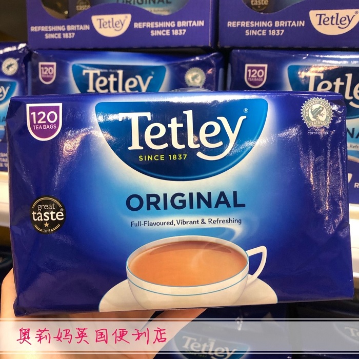 英国tetley泰特来传统经典红茶decaf奶茶 120包 经典红茶120包 375g