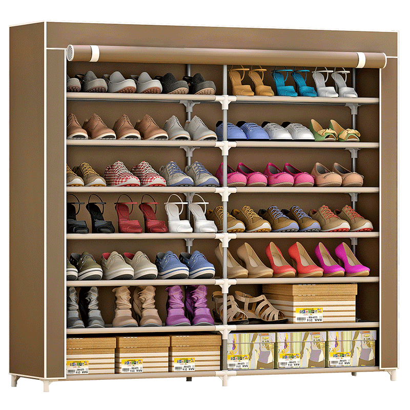 蜗家双排鞋架七层客厅门口组合鞋架简易收纳鞋架