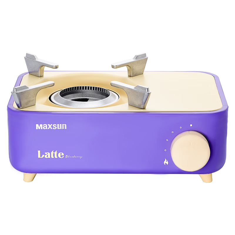 脈鮮（MAXSUN）便攜多功能卡式爐 Latte戶(hù)外自駕迷你瓦斯氣燒烤爐2.1kw 紫色