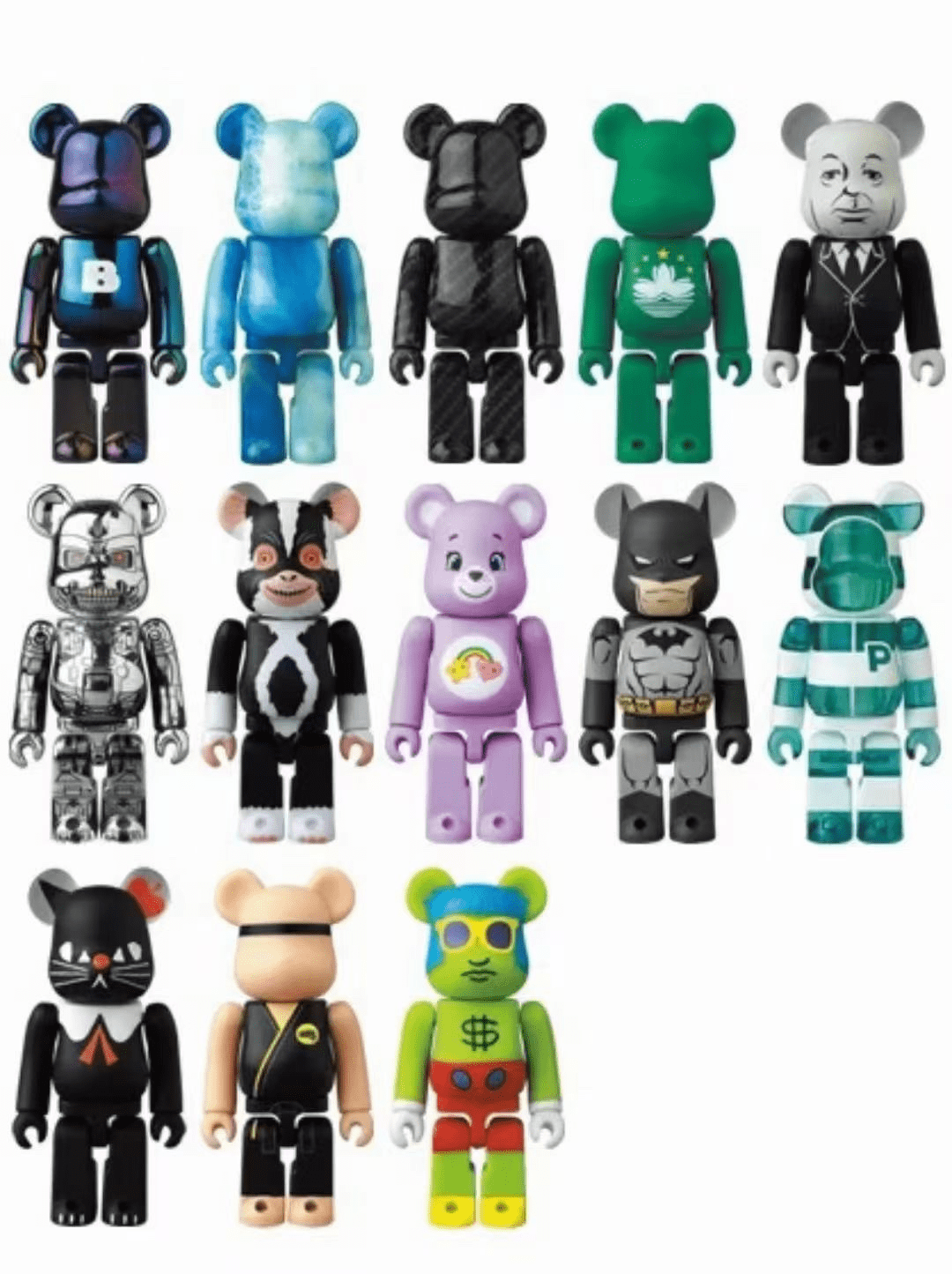 梵高暴力熊盲盒积木熊积木熊盲盒42代100%整箱暴力熊摆件挂件公仔玩具