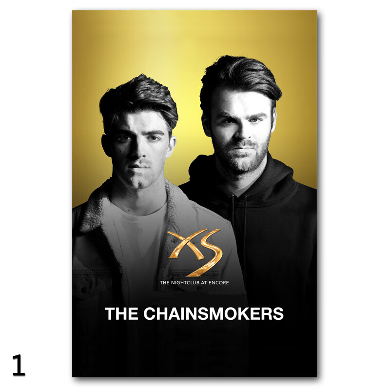 狼天影the chainsmokers海报烟鬼组合墙贴画老烟枪双人组dj贴纸可定制