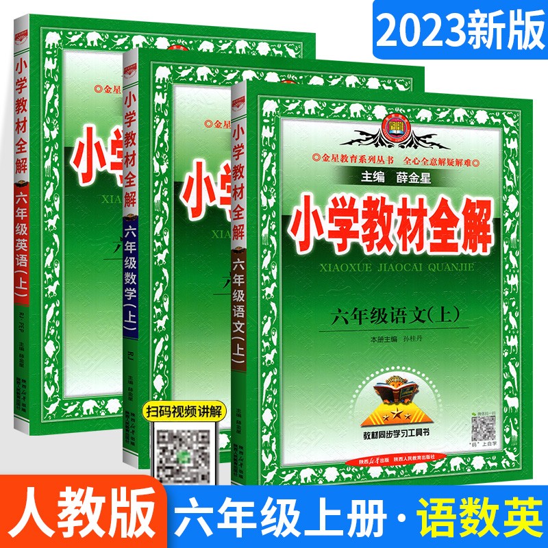 可选】薛金星小学教材全解六年级上下册全套教材解读课本同步教辅资料 上册语文数学英语全套3本人教版