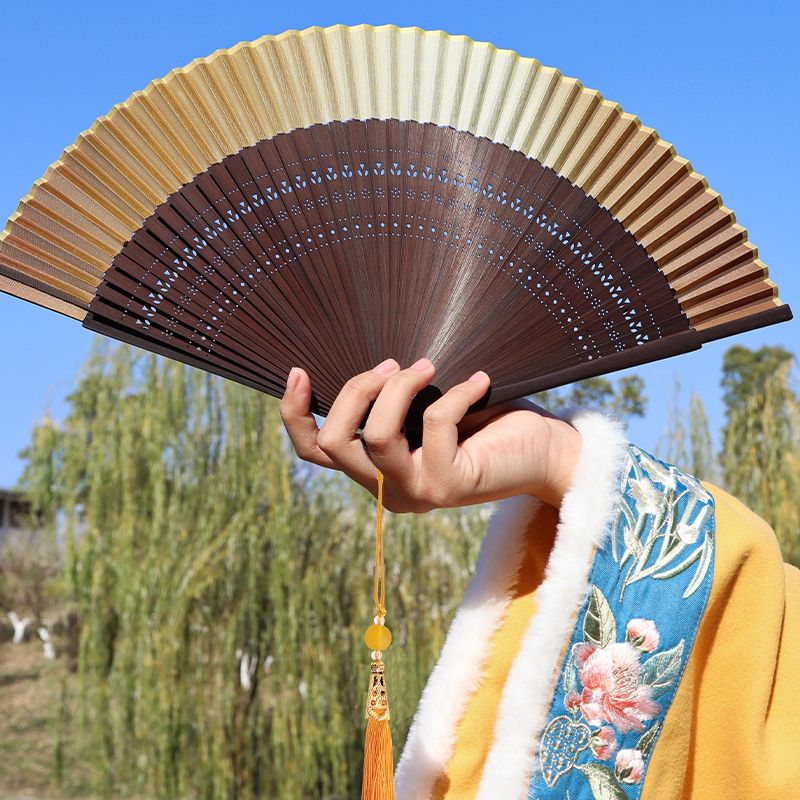 若佩汉服折扇女士旗袍扇子古典折叠扇随身女扇古风舞蹈扇跳舞中国