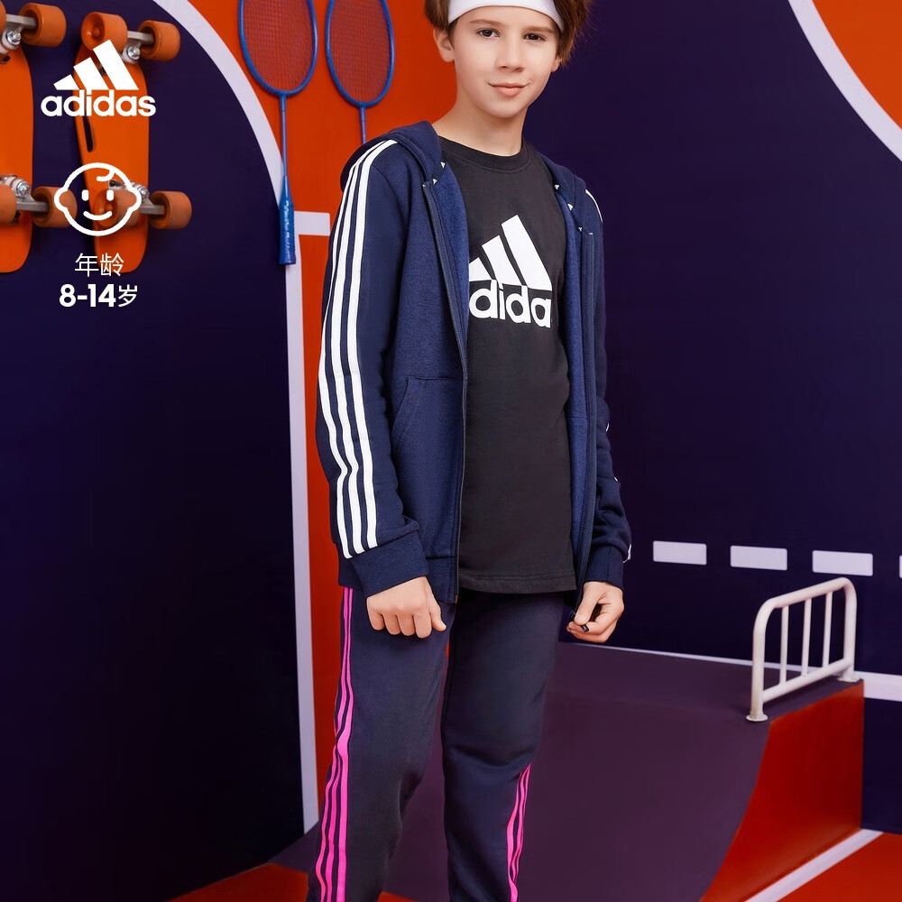 adidas阿迪达斯官方轻运动男大童儿童加绒保暖三条纹连帽夹克外套 传奇墨水蓝/白 164CM使用感如何?