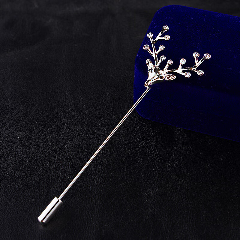 糖片片 简约大气男士麋鹿小胸针韩版胸花插针一字别针西装外套配饰女