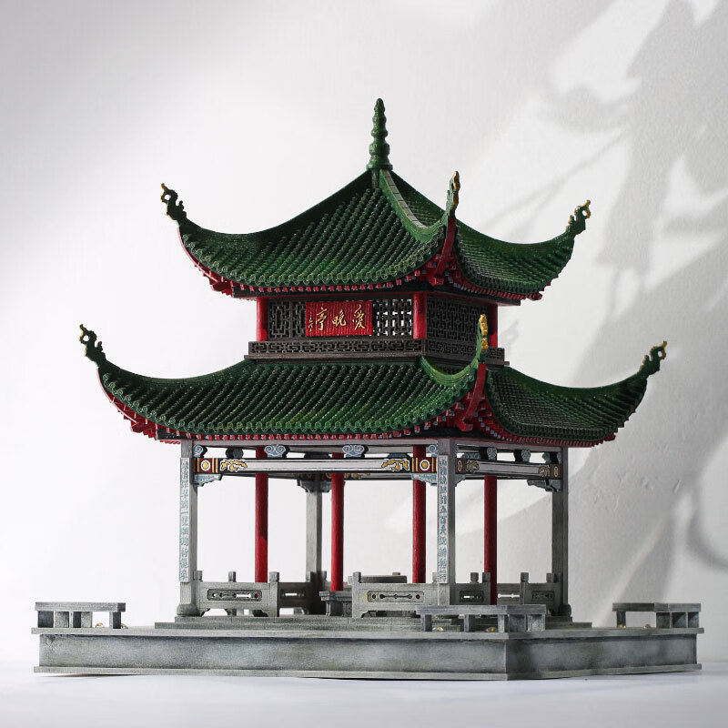 隐榫万春亭榫卯积木中国古建筑模型成人高难度木质拼装玩具国产斗拱 爱晚亭【四大名亭之一】