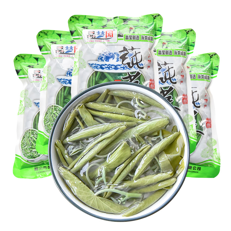 晶梦园(jingmengyuan)莼菜利川特产 山泉清水莼菜5袋共5斤 纯菜马蹄菜