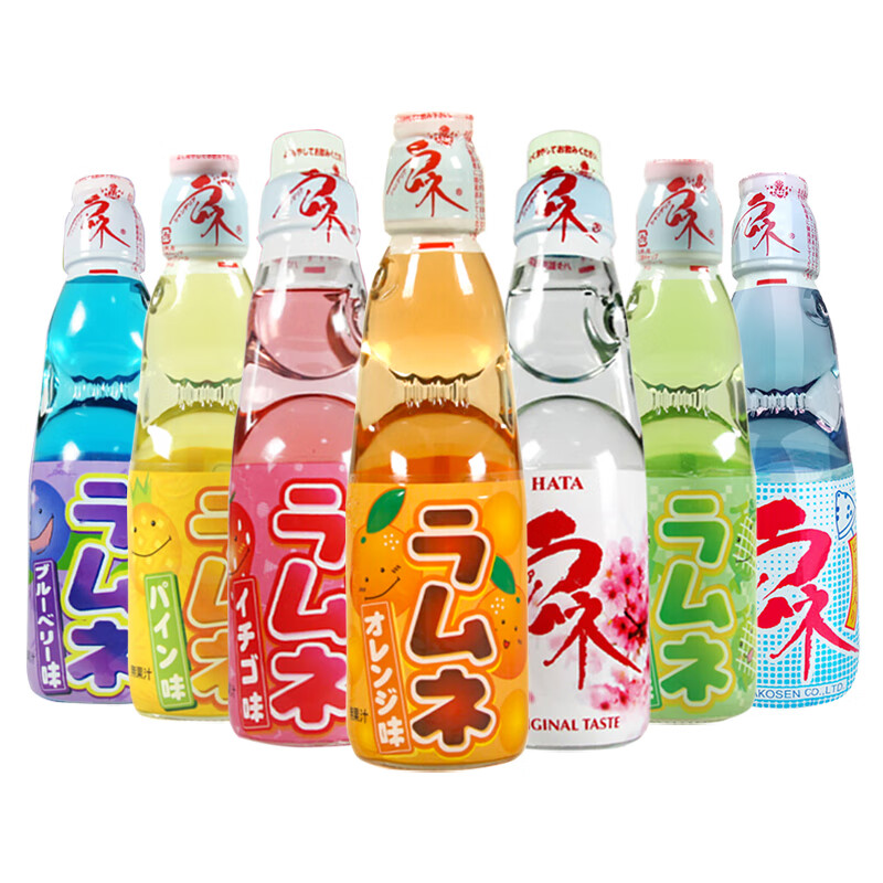 哈达(hata) 弹珠汽水200ml玻璃瓶  日本原装进口哈酸饮料多口味波子
