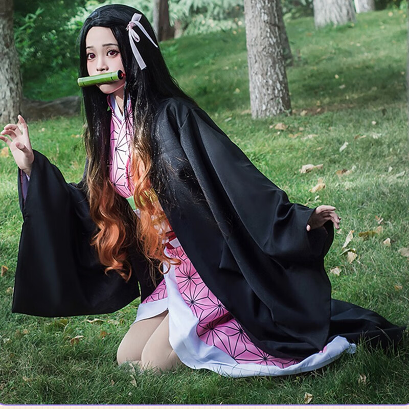 蒲阳世家鬼灭之刃cos服祢豆子儿童祢豆子cosplay服装竹筒弥豆子cos服