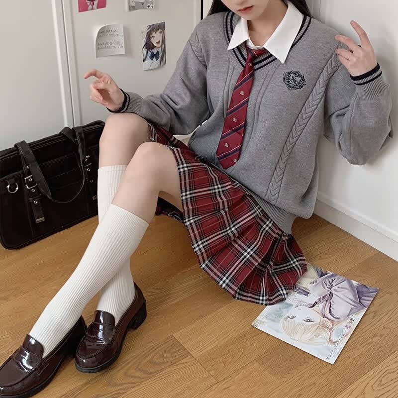 御茶家 雾岛山崎毛衣原创jk学院风制服校供针织上衣基础款外套秋冬 灰色 M高性价比高么？
