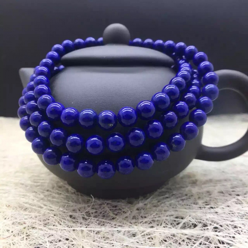 歌盼 7a天然老矿帝王青金石手链 108颗佛珠链多圈手串散珠 精品5mm108