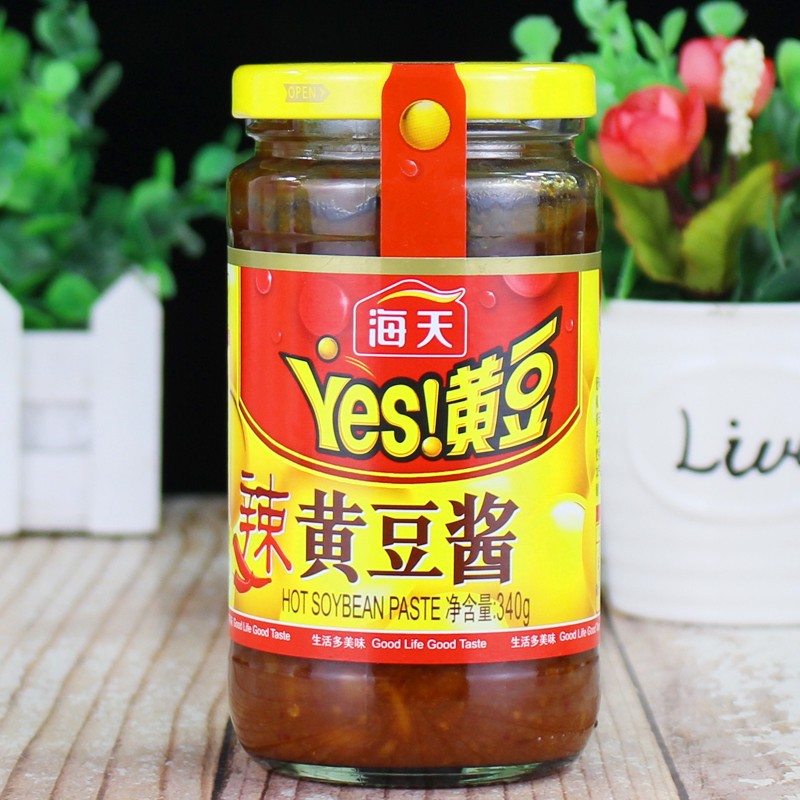 海天辣黄豆酱340g/瓶蘸酱火锅蘸料蒸排骨酱料辣酱拌面香锅调味酱一瓶