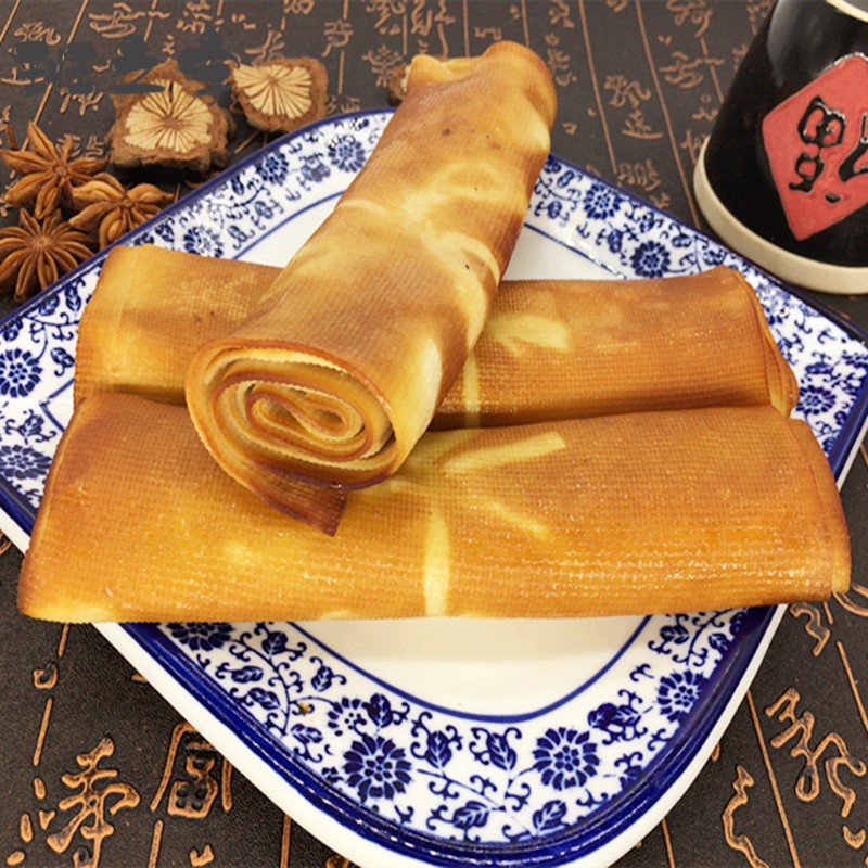 虎钢馋诸城烧烤 卤熏豆皮 卤豆腐皮 即食豆干熏豆腐卷 素鸡豆制品素