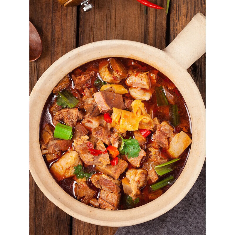 宜享健康带皮羊肉煲2斤酒店餐饮特色商用半成品食材火锅肉类熟食*