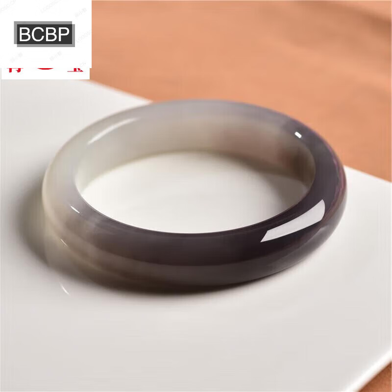 bcbp和田玉手镯烟紫色美人镯和田双色紫女紫色新疆半山半水紫白紫罗兰