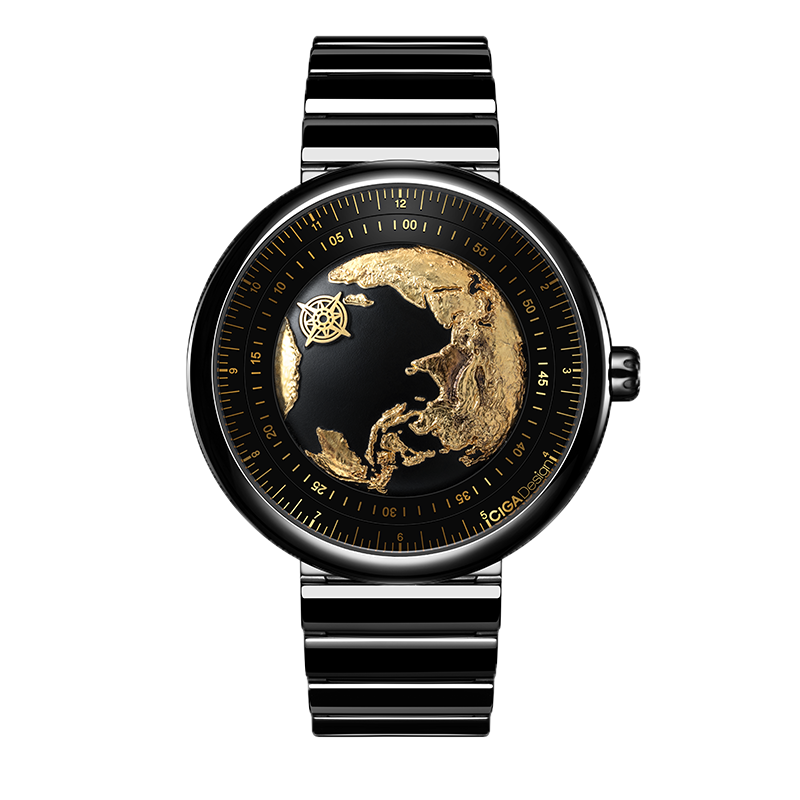 ciga design玺佳机械表u系列蓝色星球鎏金版 男士自动机械手表 9949元