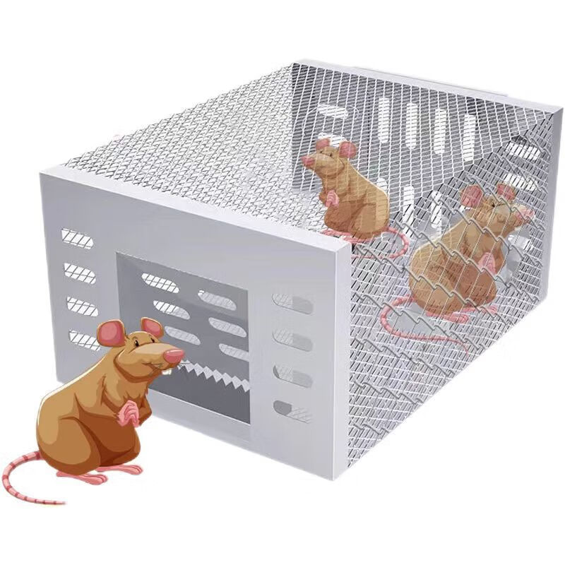 捕鼠笼捕鼠捉老鼠笼子灭鼠全自动室内耗子连续循环捕鼠只进不出 老鼠笼(1个装)+诱饵5包