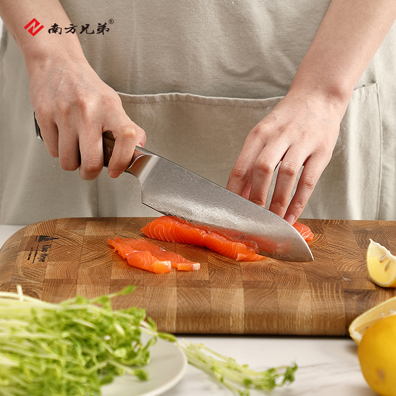 南方兄弟大马士革钢菜刀vg10厨师刀三德刀女士专用锻打料理切肉刀锋利厨刀 悦选厨师刀(配刀鞘)