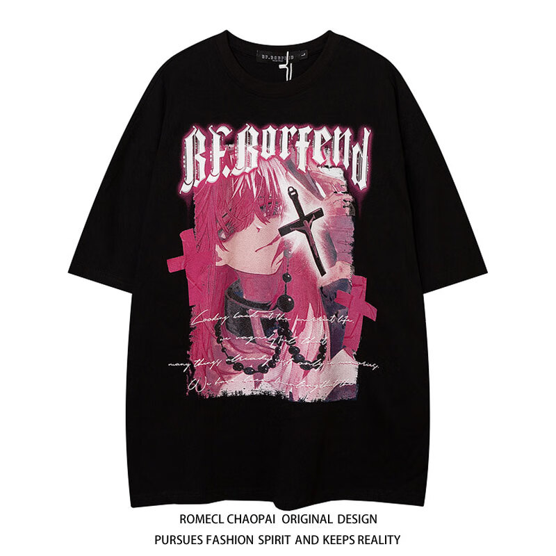 林中寻亚文化衣服牌美式复古vintage短袖t恤男女潮流欧美炸街头嘻哈风