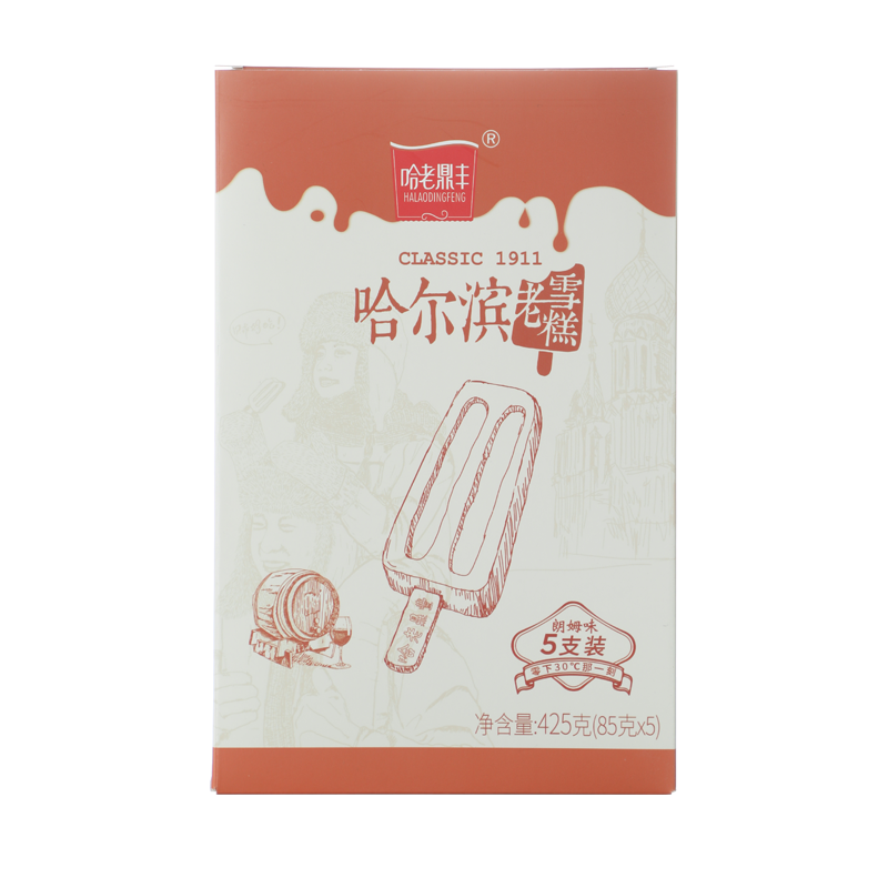拍4件 老鼎丰 哈老鼎丰 东北雪糕哈尔滨特产滨老雪糕 朗姆味425g(85g*