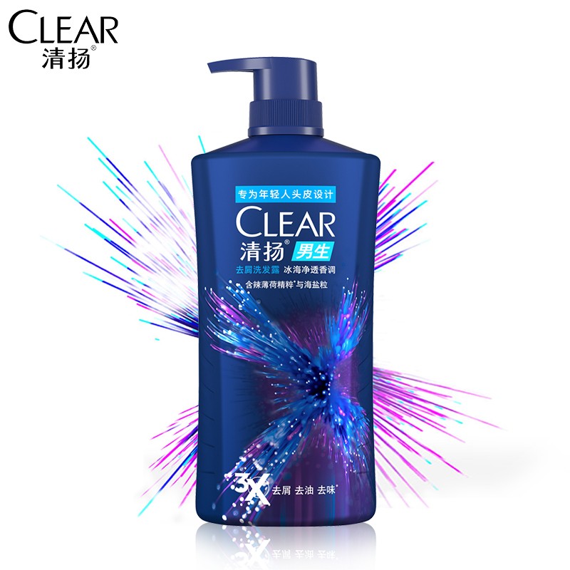 清扬(clear)洗发水 650g 去屑控油净味洗发露专研洗头膏 酷爽清洁头皮