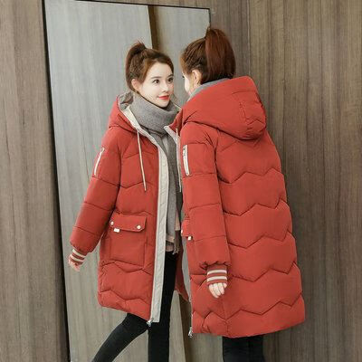 爱依服品牌中长款羽绒服女2023冬季新款宽松连帽小个子加厚保暖外套
