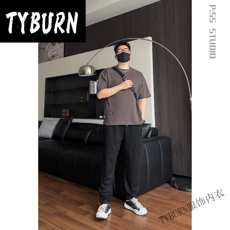 恤三本针 侧边隐形口袋色短袖 【椰子灰】 3xl 200-230斤