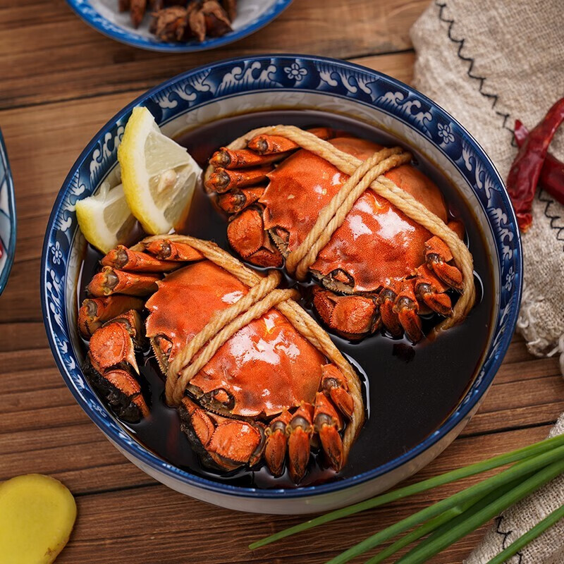 鱻谣花雕熟醉蟹3.0两母 4只装 800g固形物≥75% 大闸蟹螃蟹海鲜预制菜