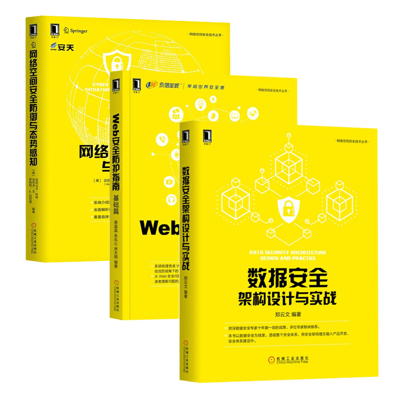 网络空间安全技术丛书:数据安全架构设计与实战+web安全防护指南+网络空间安全防御与态势感知-电子书下载