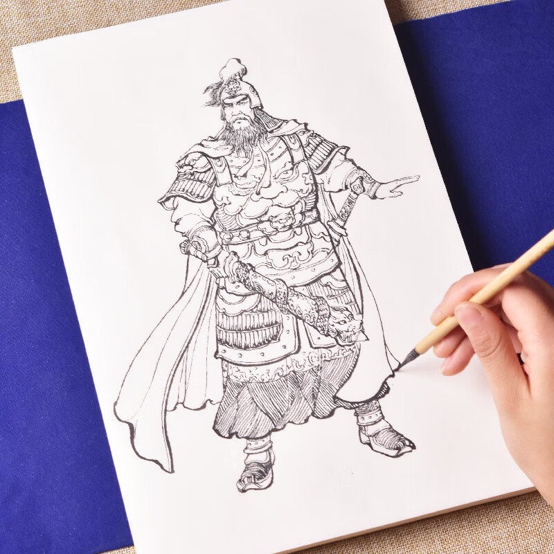 臻言 工笔画底稿白描画稿文官武将隋唐古代人物画谱画册线描初学者