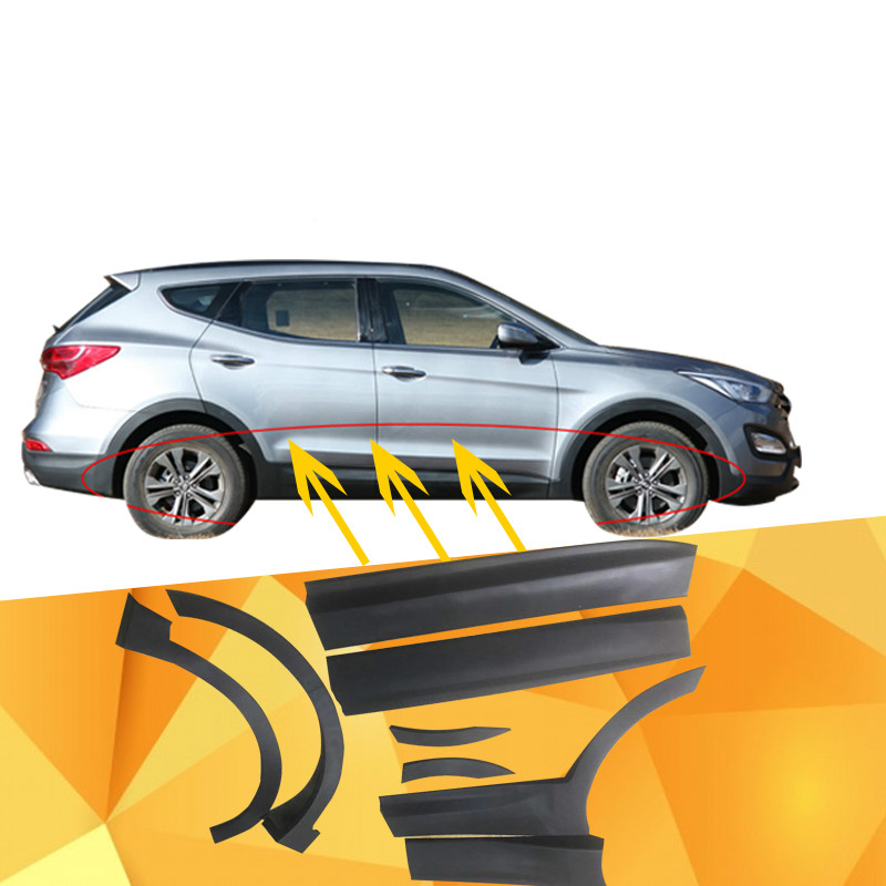 适用北京现代ix45新胜达叶子板前后轮眉 门饰板 下护板车门装饰板 正