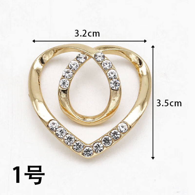 打结扣环丝巾扣百搭简约衬衣下摆t恤体恤女衣服装饰配饰胸针 双环爱心