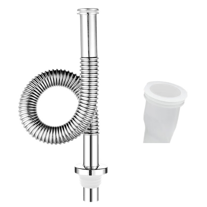 海立73358下水管防臭304不锈钢卫生间洗脸手台面盆反水S弯下水器配件