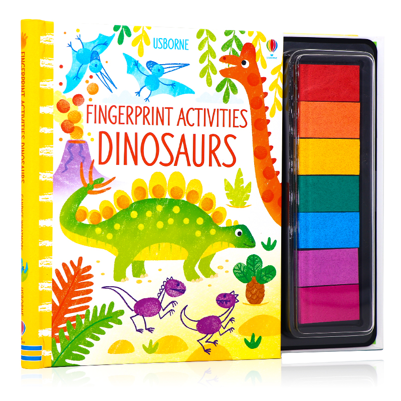 usborne出品 恐龙 手指印画活动书fingerprint activities dinosau