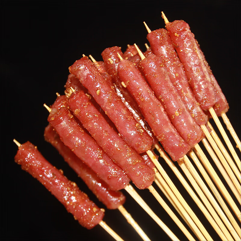 广式腊肠串铁板小串烧烤串涮串油炸100串腊肠串夺命小