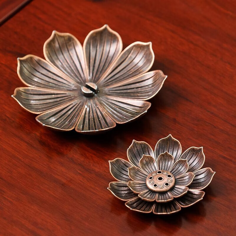 韩泊莉（HANBOLI）美妆工具 香炉莲花香插香座点香座盘托香托线香家用室内檀香炉  莲花底座+5管线香