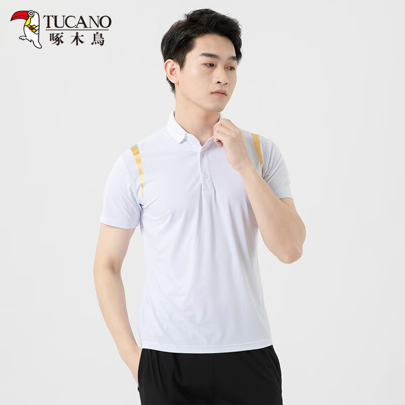 啄木鸟户外冰丝速干polo衫男2024夏季新款弹力透气快干短袖t恤女 男