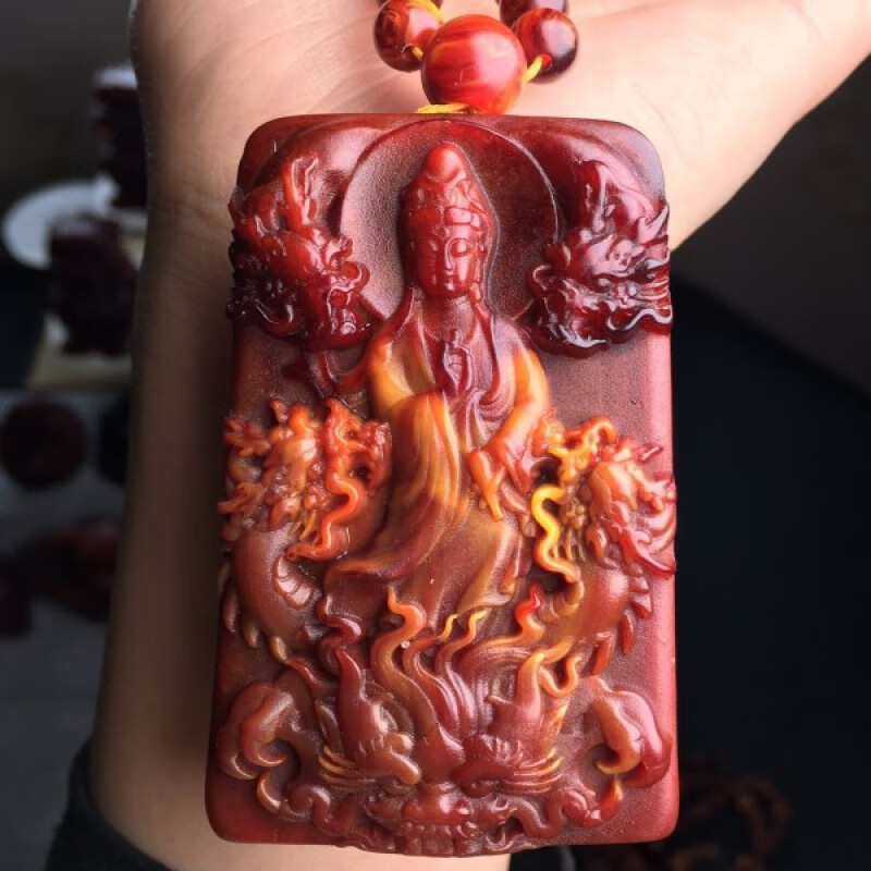 尚多芙龙涎香吊坠灰琥珀九龙飞天观音吊牌配链行走的香水持久留香 水