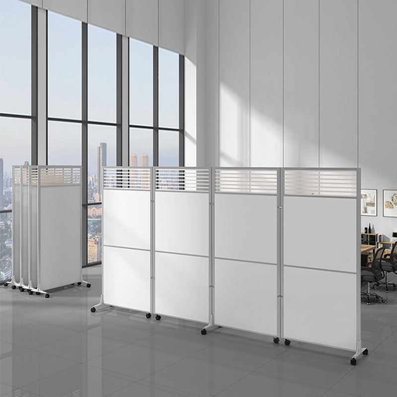 中伟办公室移动屏风隔断带轮推拉工厂车间可定制办公活动隔断墙屏风