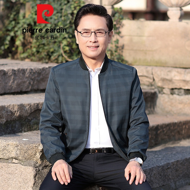 皮尔卡丹(pierre cardin)品牌高档男装中老年夹克外套男士新款春秋装