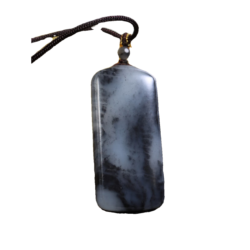 1克新疆和田玉籽料青花平安无事牌牌子吊坠不议