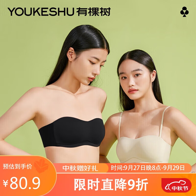 有棵树女士内衣无肩带薄款文胸小胸聚拢防滑裹胸隐形抹胸 白色 M使用感如何?