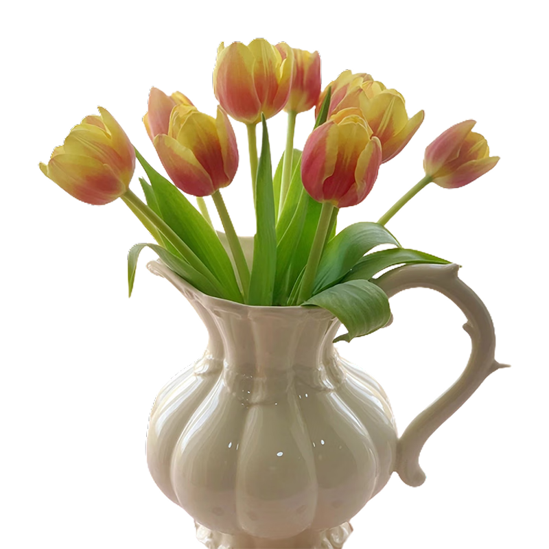 悅多彩A級優(yōu)質(zhì)郁金香鮮花  重瓣芍藥鮮花基地現(xiàn)采直發(fā) 生日禮物送女朋友 雙色郁金香10支