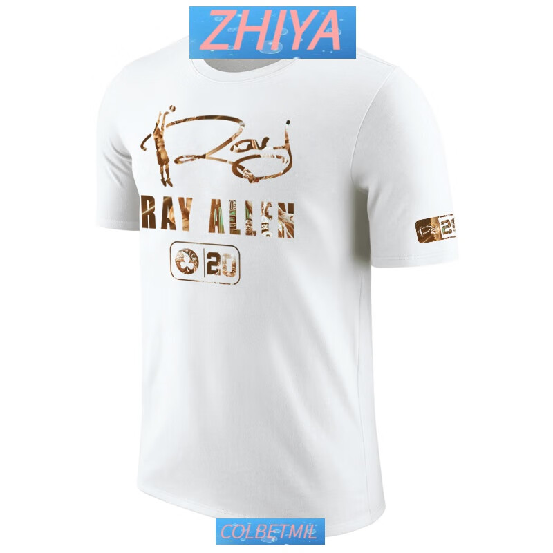 colbetmil凯尔特人队雷阿伦标志logo短袖t恤衫 34号青少年学生夜光