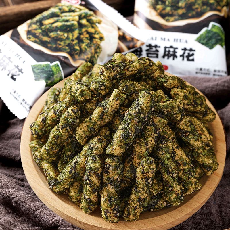 卡其乐海苔小麻花零食老式糕点特产休闲食品好吃 海苔味小麻花15g*25袋