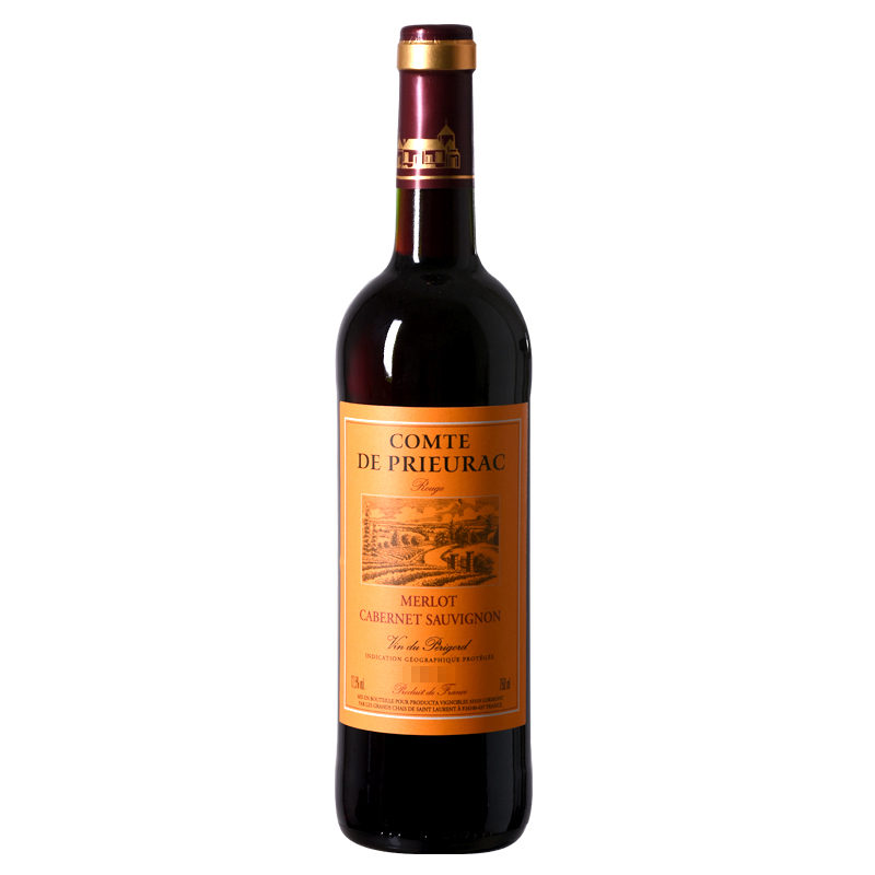 法国进口红酒卡梅罗西佩里戈尔(COMTE ROSSI DE PRIEUAC)干红葡萄酒 750ml*6瓶木箱整箱装主图1