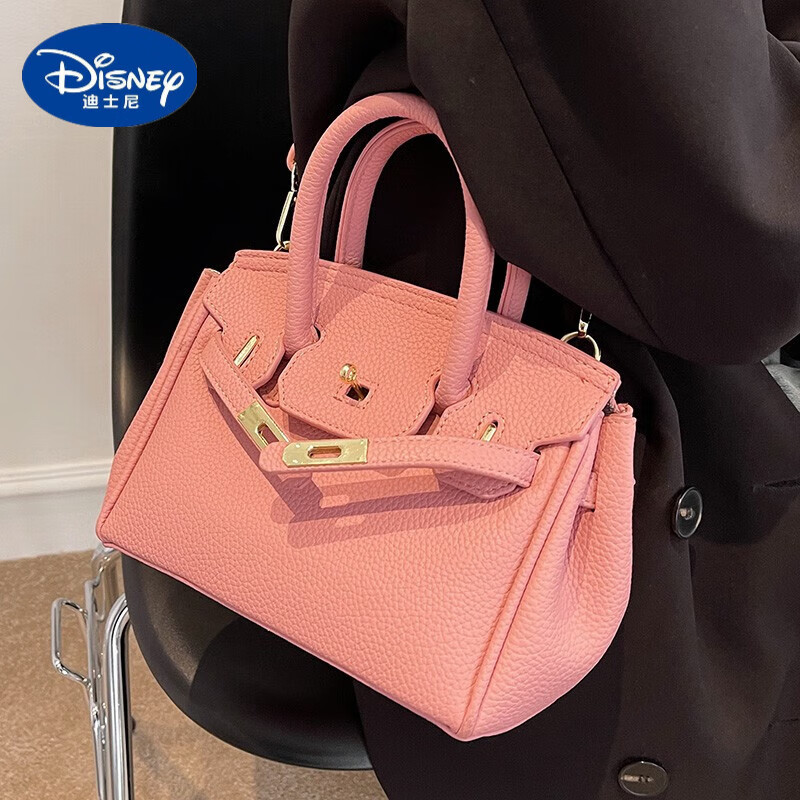 disney)今年流行包包秋冬女包新款时尚小众斜挎包手提铂金凯莉包 粉色