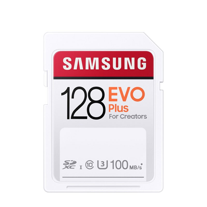 三星（SAMSUNG）128GB SD存储卡 4K U3 class10 EVO Plus 内存卡读速高达100mb/s 4K全高清数码相机卡单反卡