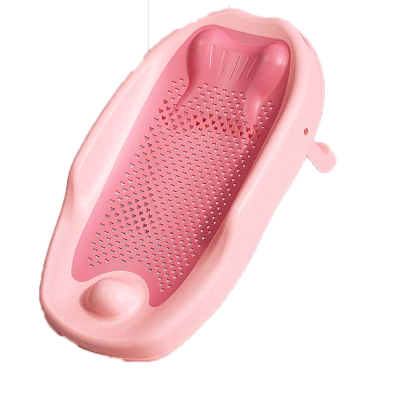 虞冕嬰兒洗澡浴網(wǎng)新生兒洗澡架防滑寶寶沐浴床沐浴架浴盆支架洗澡浴架 粉色通用型TPE軟膠折疊洗澡架