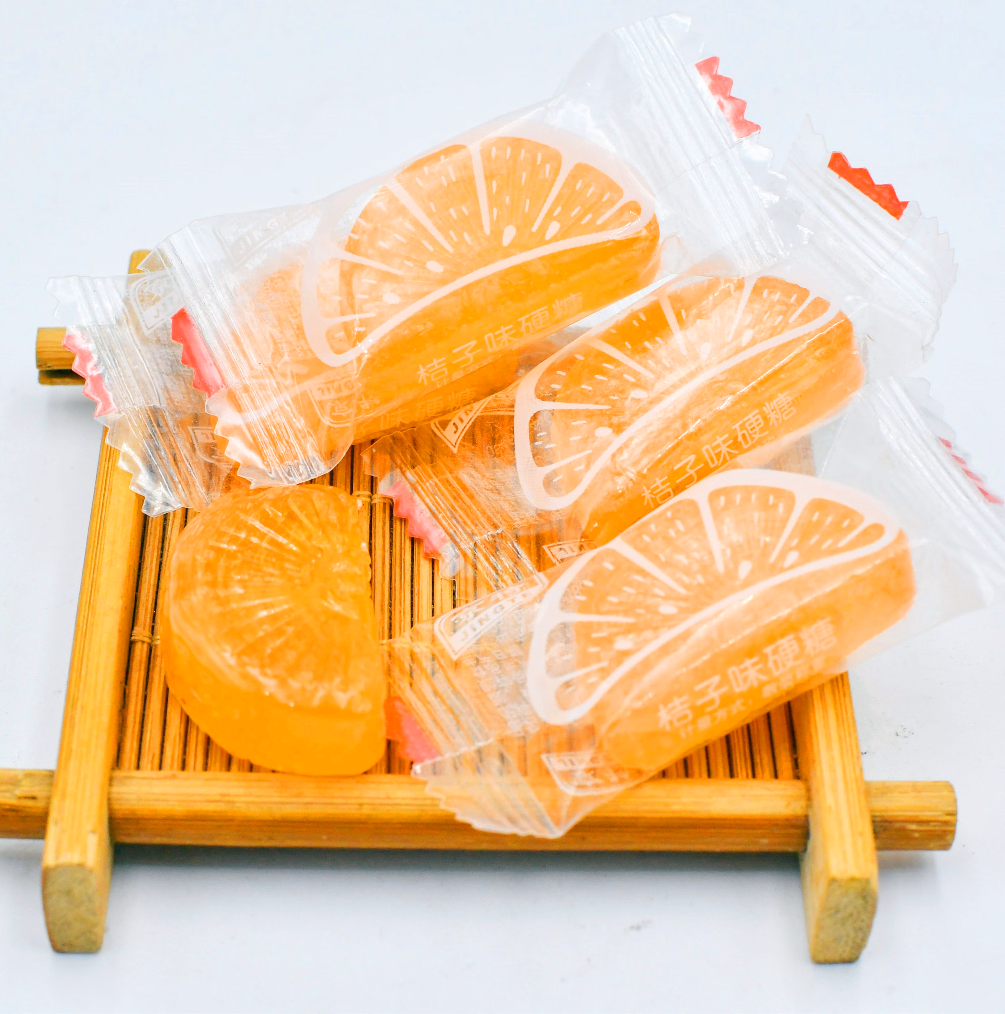 京特桔子味软糖散装橘子瓣果汁水果糖果情人节 橘子味硬糖1斤装